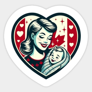 Vintage Motherhood Love Heart Symbol of Maternal Affection T-Shirt Sticker